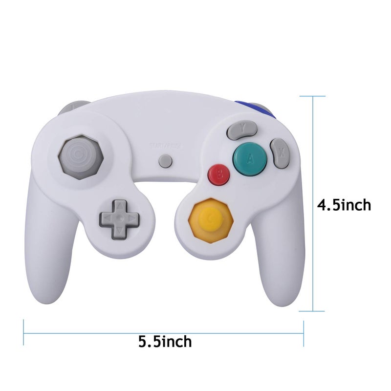 ONE250 2 Pack Classic Shock Joypad Wired Controller, Compatible with Wii NGC Gamecube Game Cube (Black & White) - Image 4
